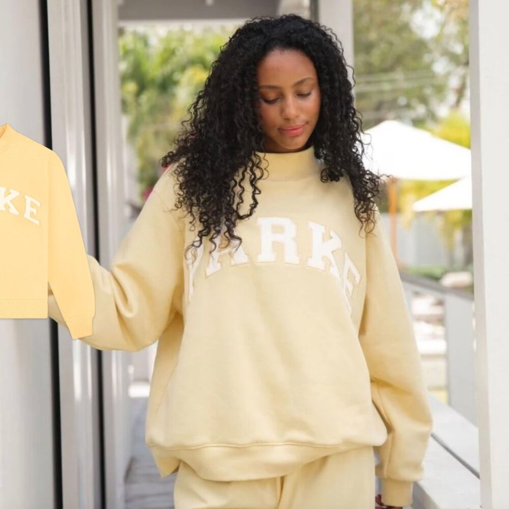 Parke Summerland Heritage Varsity Mockneck Peel/White L/XL